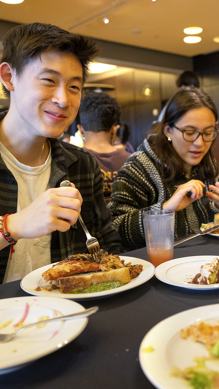 Students enjoy Boticelli’s Banquet, an Italian Renaissance themed dinner.